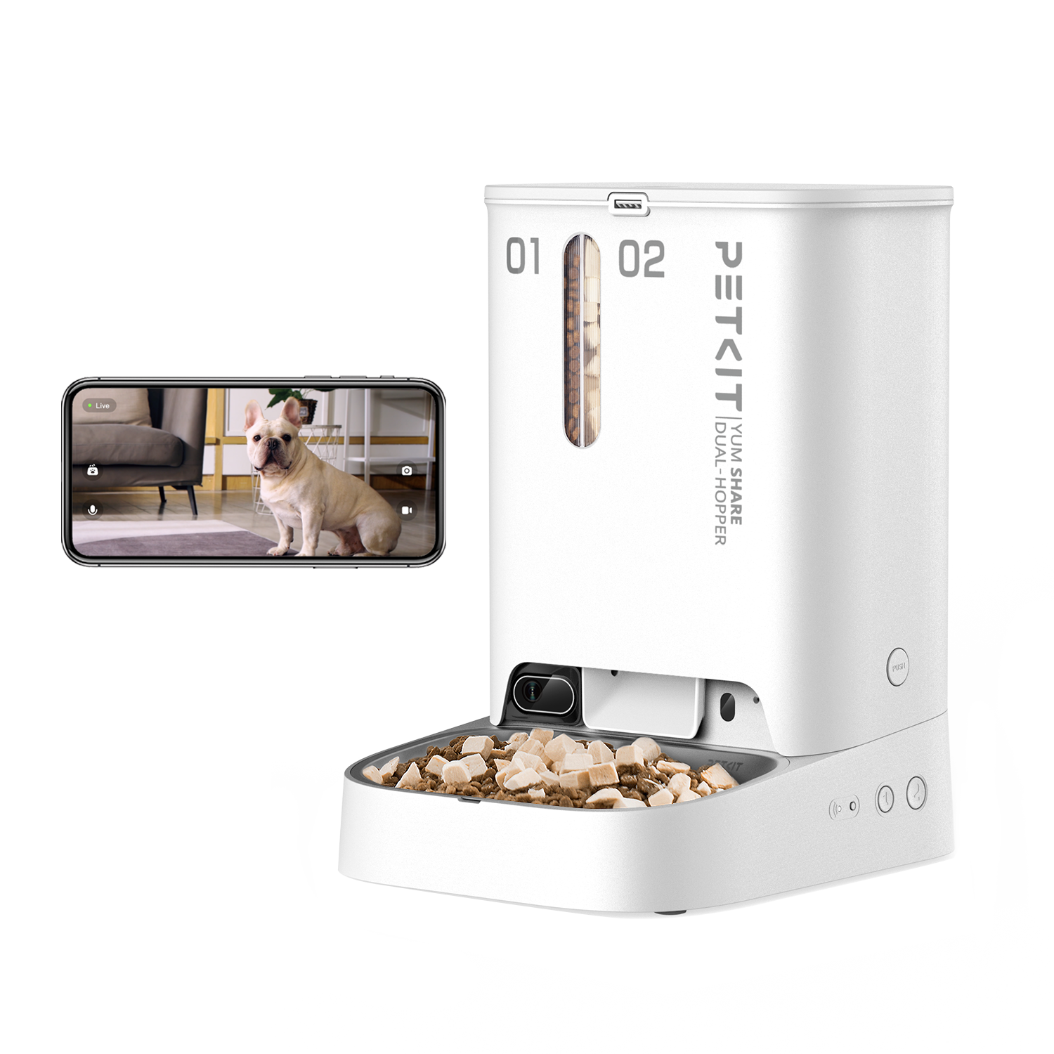 Pet feeder with store camera