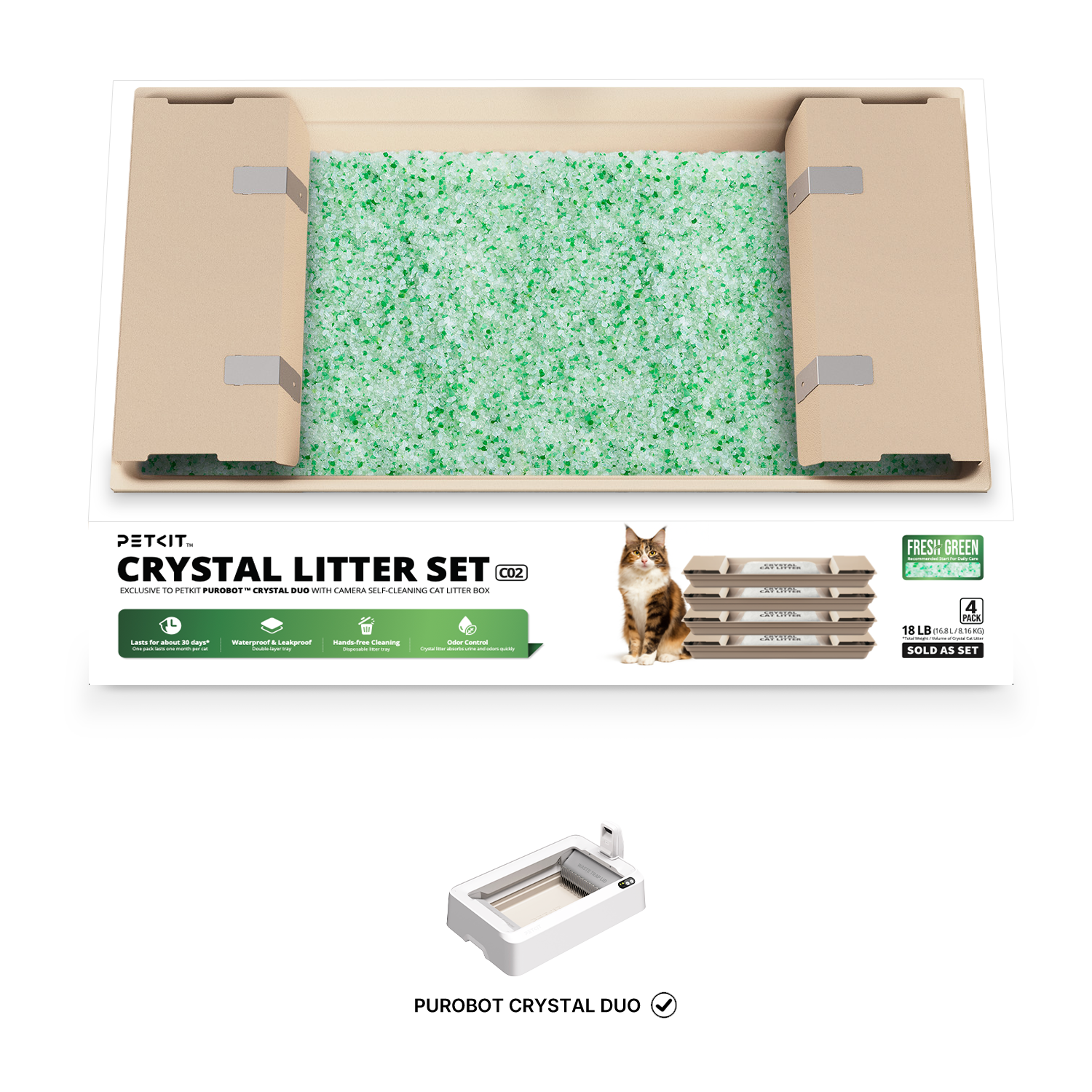 Crystal Litter Set (Fresh Green)